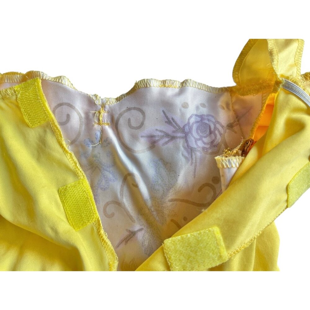 Disney Princess Belle Dress Size 7 Girls Yellow Costume Outfit Pretend Play - Picture 10 of 13